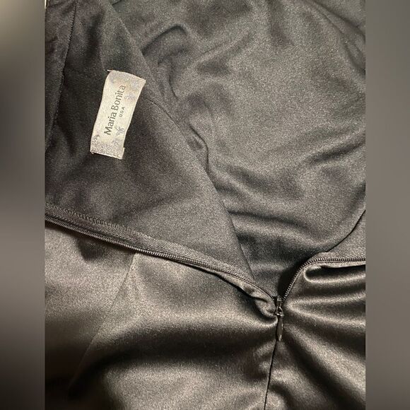 Maria Bonita Black Celebrity Dress Style Strap Shoulder Bodycon Pencil dress L - Picture 13 of 16